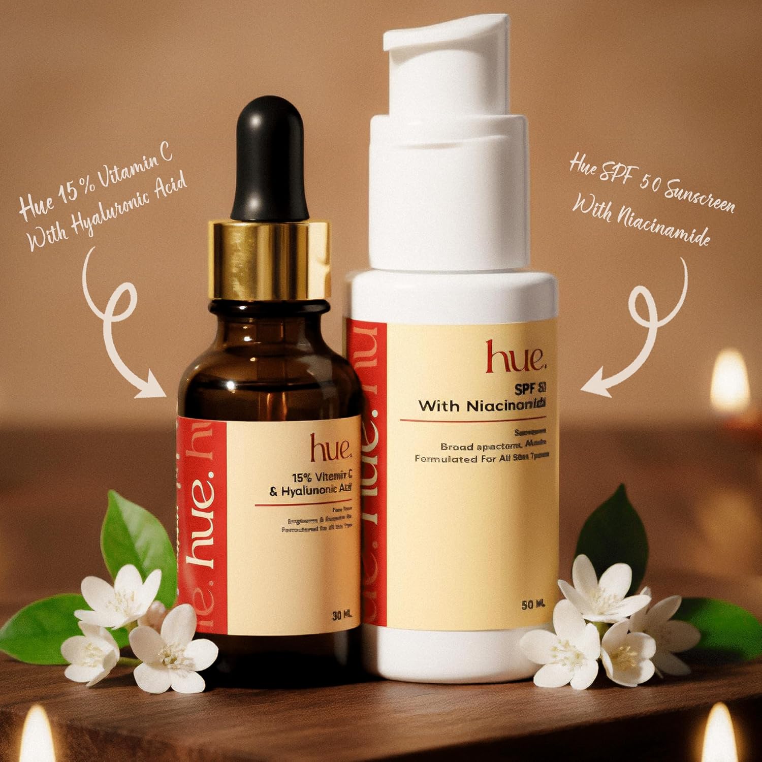 Hue Morning Glow Duo — Vitamin C Serum & SPF 50 Sunscreen